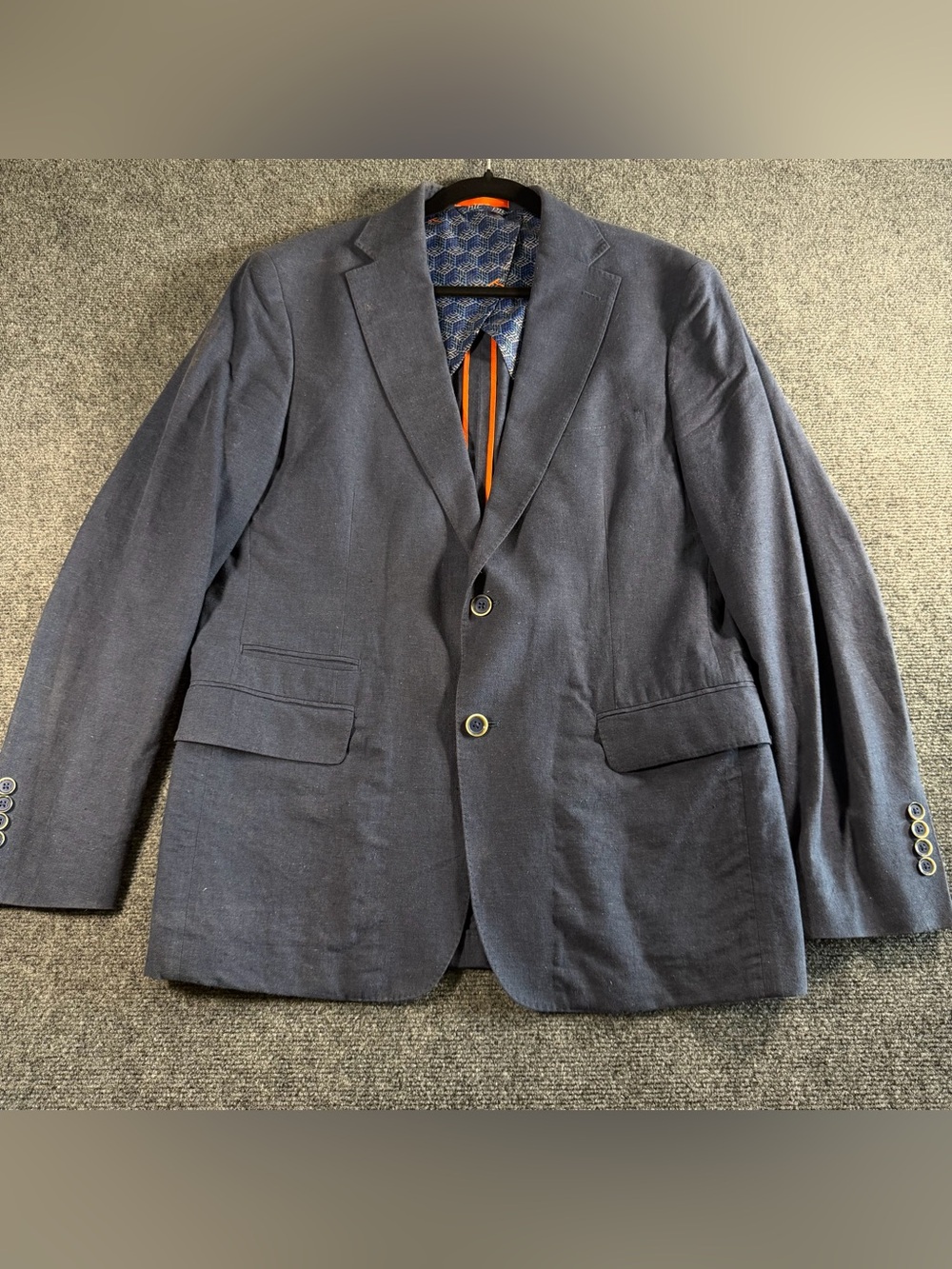Tallia Large Gray Linen Blend  Men’s Blazer Sport Jacket Coat Size Large Office